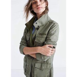 Madewell Catskills Button Front Jacket Army Green Size S